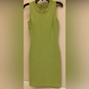 St. John evening Lime Green Embellished Dress size 0